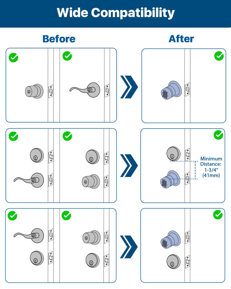 HIDALIFE Door Knob with Keypad  Door Lock with Code  Keypad Door Lock with Handle  Keyless Entry Door Lock for Front Door Garage Home Apartment  Satin Chrome - Image 5